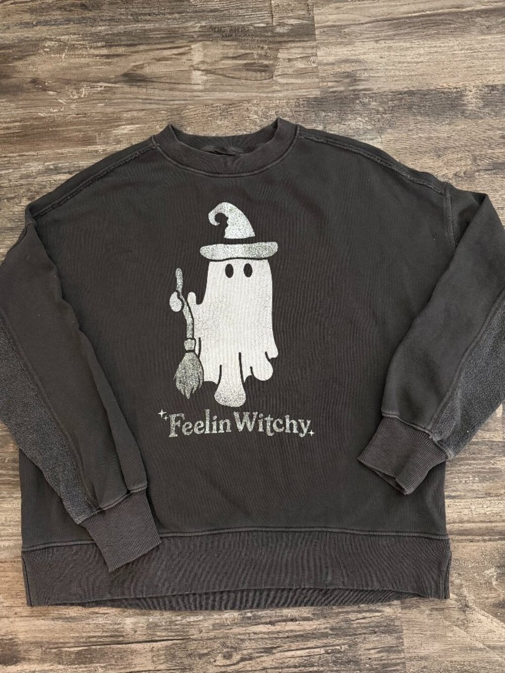 Aerie Halloween Big Chill Crew Sweatshirt Feelin Witchy XS